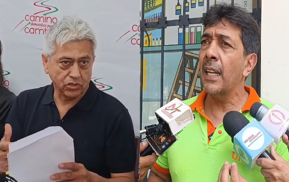Los candidatos Mario Cossio y Víctor Hugo Zamora. Foto: La Voz de Tarija y Tarija Conecta.