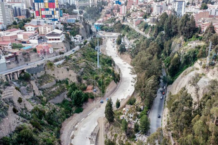 Vista aérea de la avenida La Paz. Foto: GAMLP.