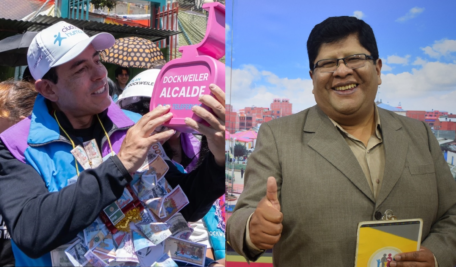 Los candidatos César Dockweiler y Eliser Roca.