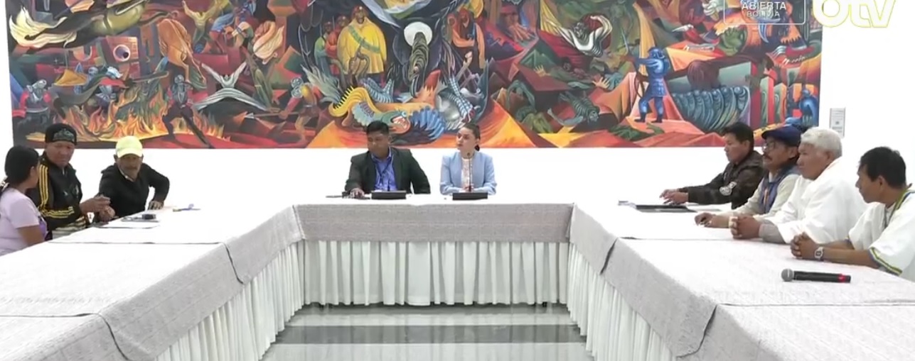 Reunión entre el Gobierno con representantes del TIPNIS. Foto: captura video