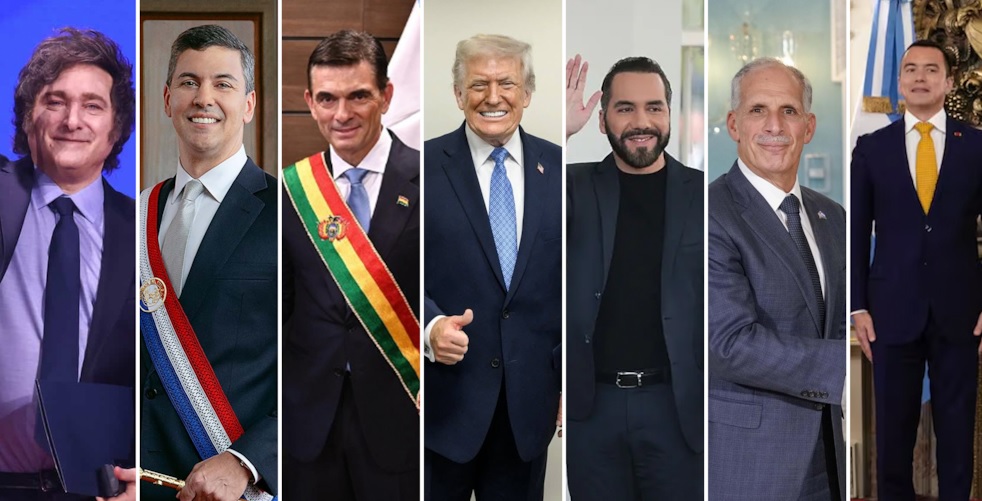 Algunos mandatarios de la región junto con Donald Trump. Foto: Infobae