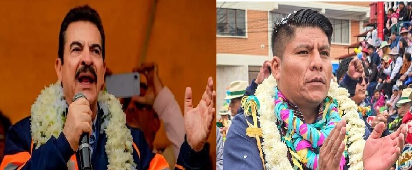 Manfred Reyes Villa, candidato a la Alcaldía y Leonardo Loza, candidato a la Gobernación por Cochabamba.