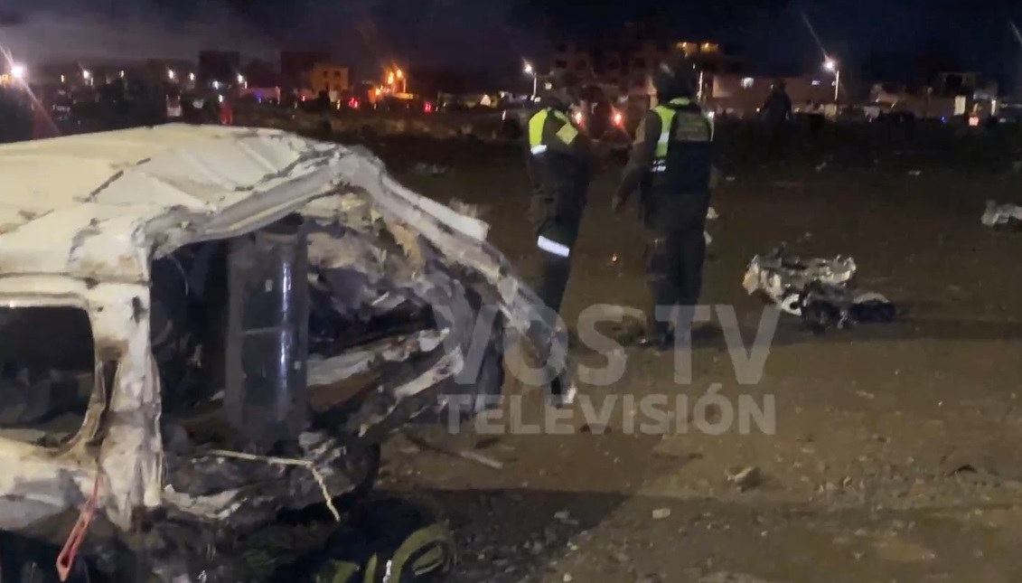 Resguardo policial cerca del lugar del accidente. Foto: captura video Vos tv