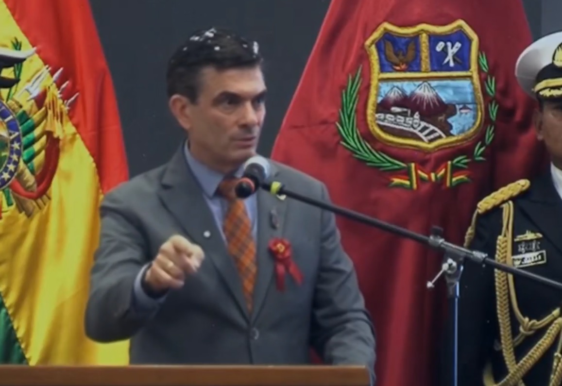 Paz durante un discurso en Oruro. Foto captura video