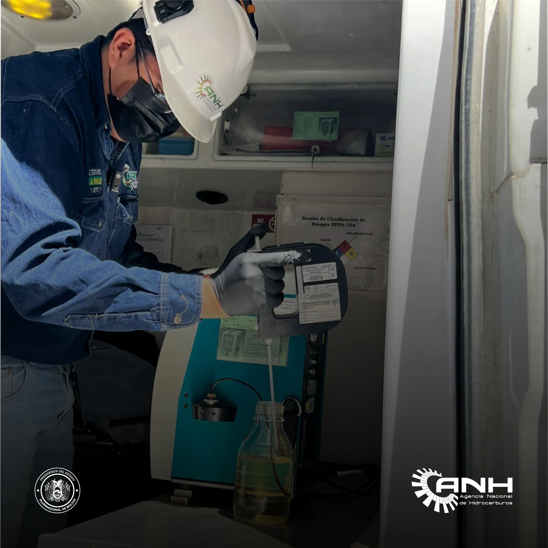 Laboratorio móvil para verificar la calidad del combustible. Foto: ANH.