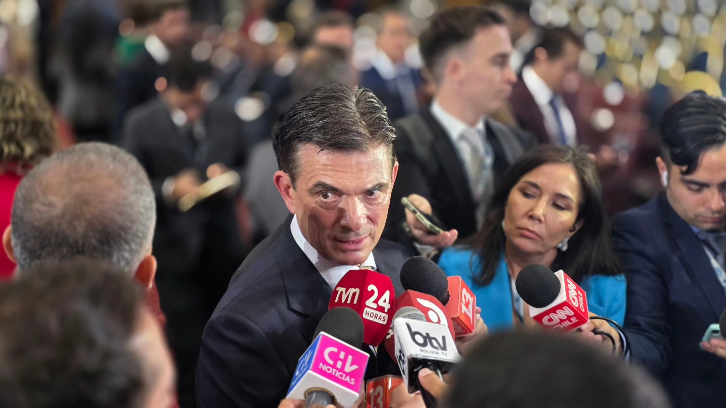 El Presidente de Bolivia en contacto con la prensa internacional en Chile. Foto: Rodrigo Paz.