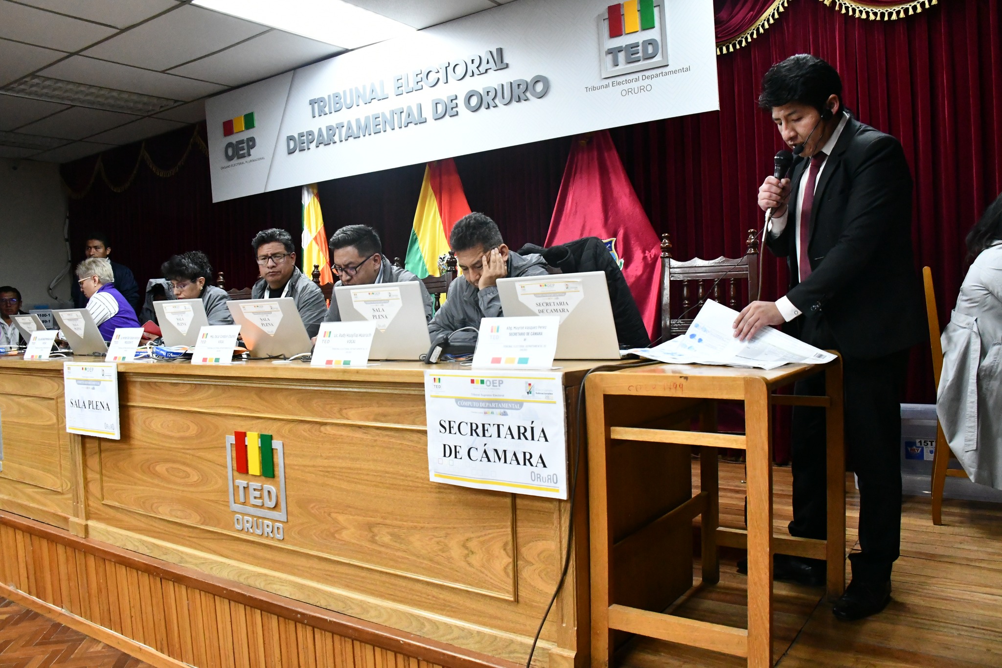 El TED de Oruro concluyó el computo oficial. Foto: TSE