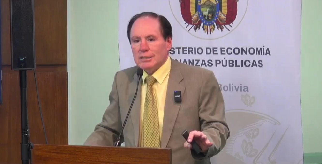 El presidente del Banco Central de Bolivia, David Espinoza. Foto: Captura de video.