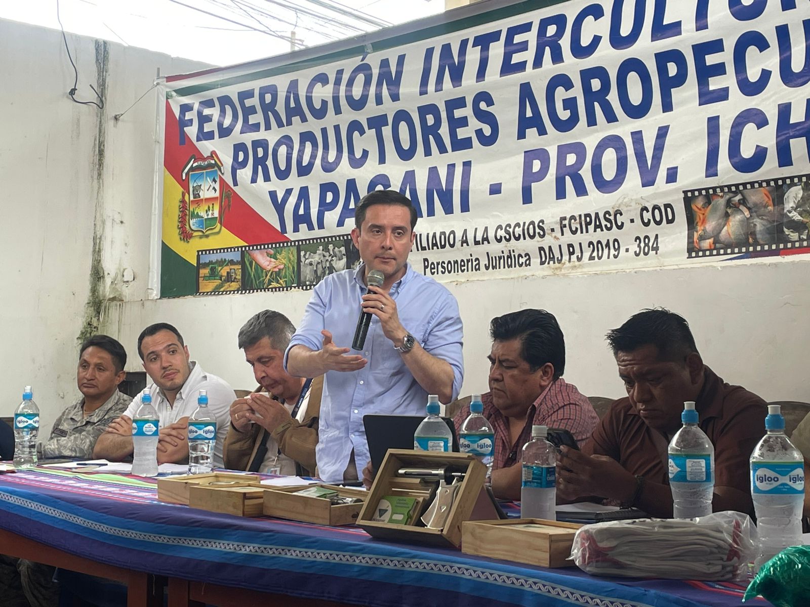 Reunión con productores del Norte Integrado en Santa Cruz. Foto: Ministerio de Desarrollo Productivo.