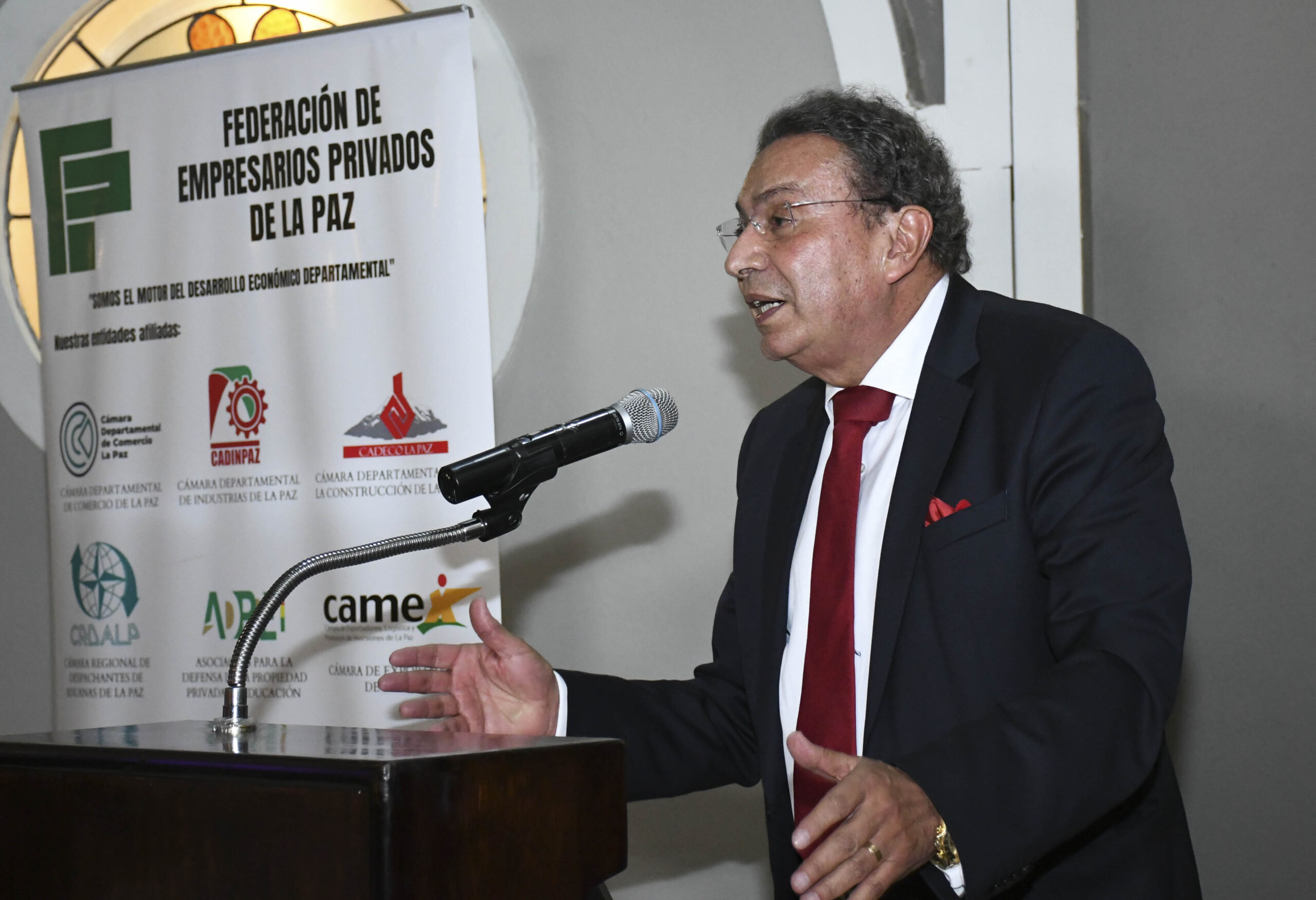 El presidente de la Federación de Empresarios Privados de La Paz, Rolando Kempff. Foto: FEPLP