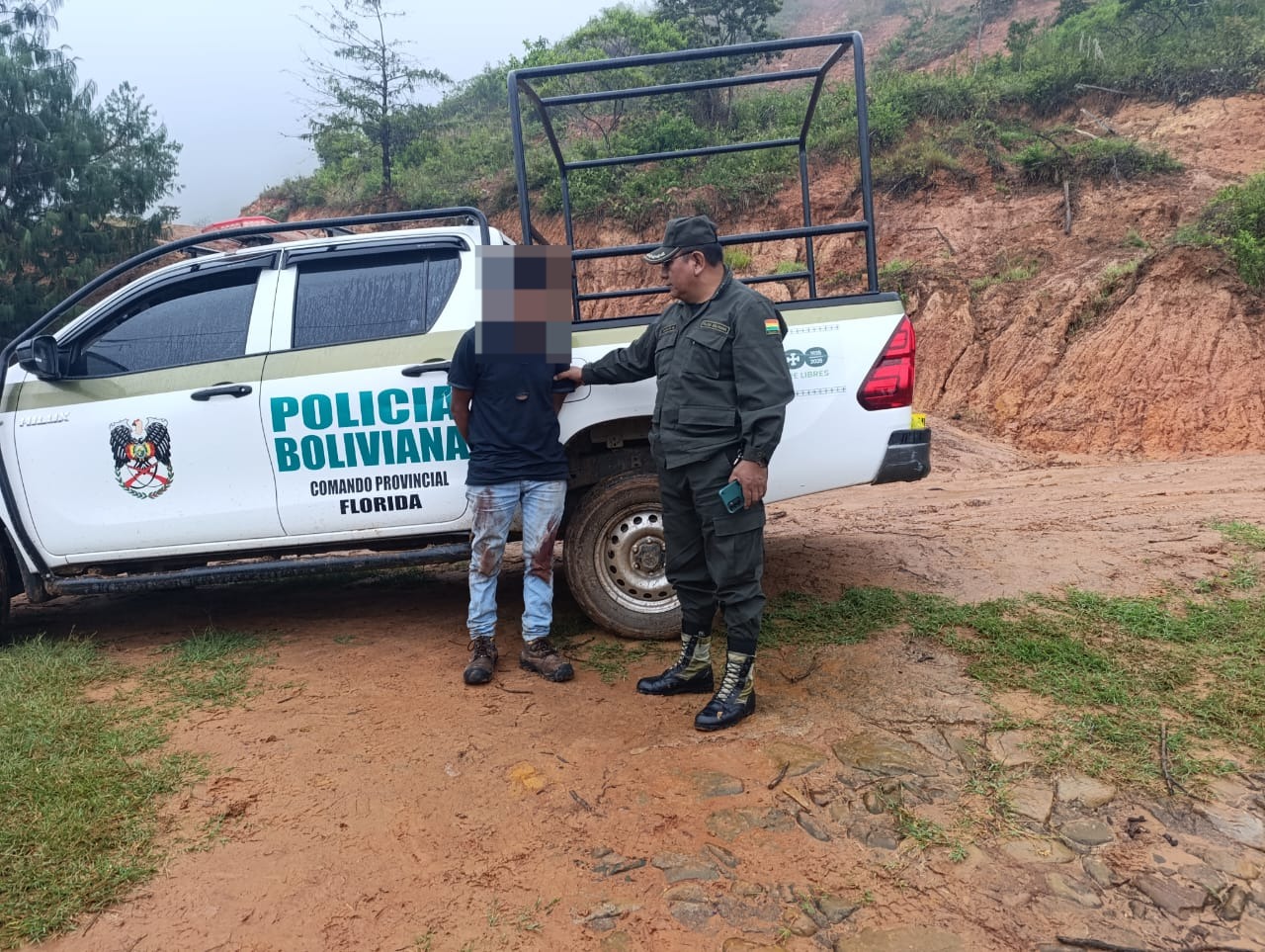 Policía aprehendió al autor del feminicidio en Samaipata. Foto: Fiscalía General del Estado.