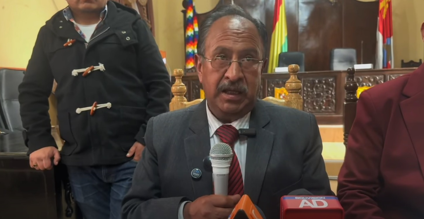 El presidente del Concejo Municipal de Potosí, José Elías Albán. Foto: Captura de pantalla.