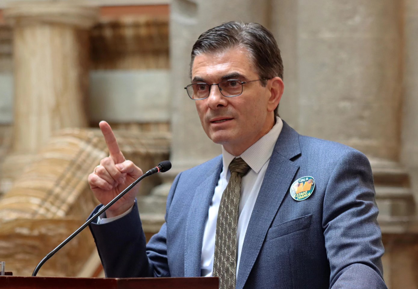 Presidente de Bolivia, Rodrigo Paz, en el lanzamiento del programa Tranca Cero. Foto: Presidencia.