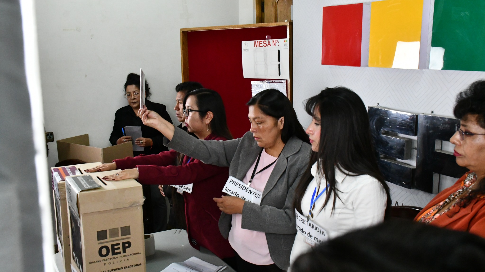 Simulacro de votación realizado por el Tribunal Electoral Departamental de Oruro. Foto: TED Oruro.