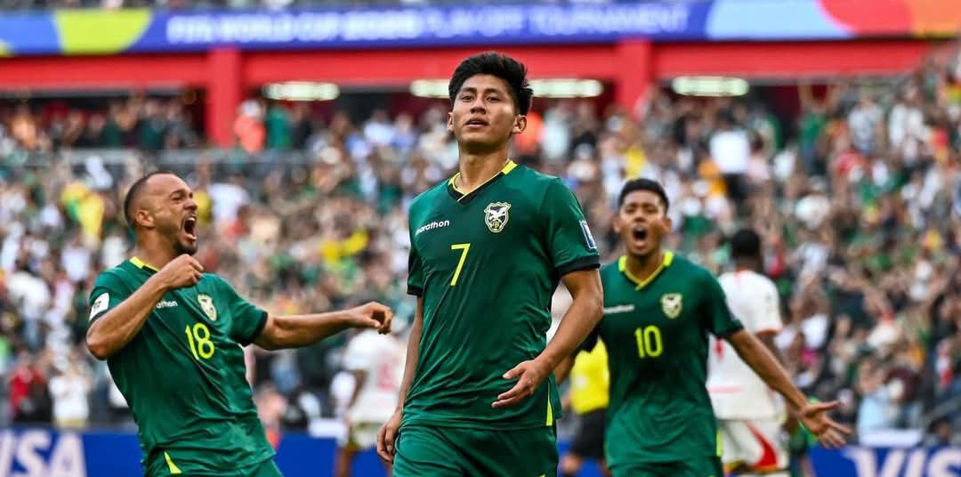 El festejo del gol de Miguelito Terceros. Foto: FBF