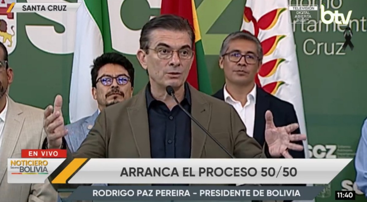 El presidente Rodrigo Paz. Imagen: Captura.