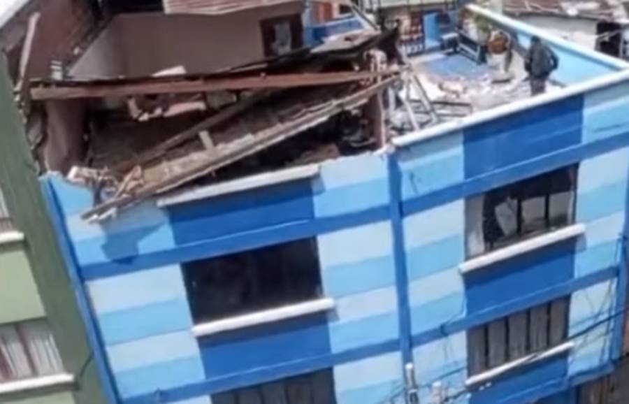 Los daños en la vivienda ubicada en la avenida Buenos Aires de La Paz. Foto: captura video