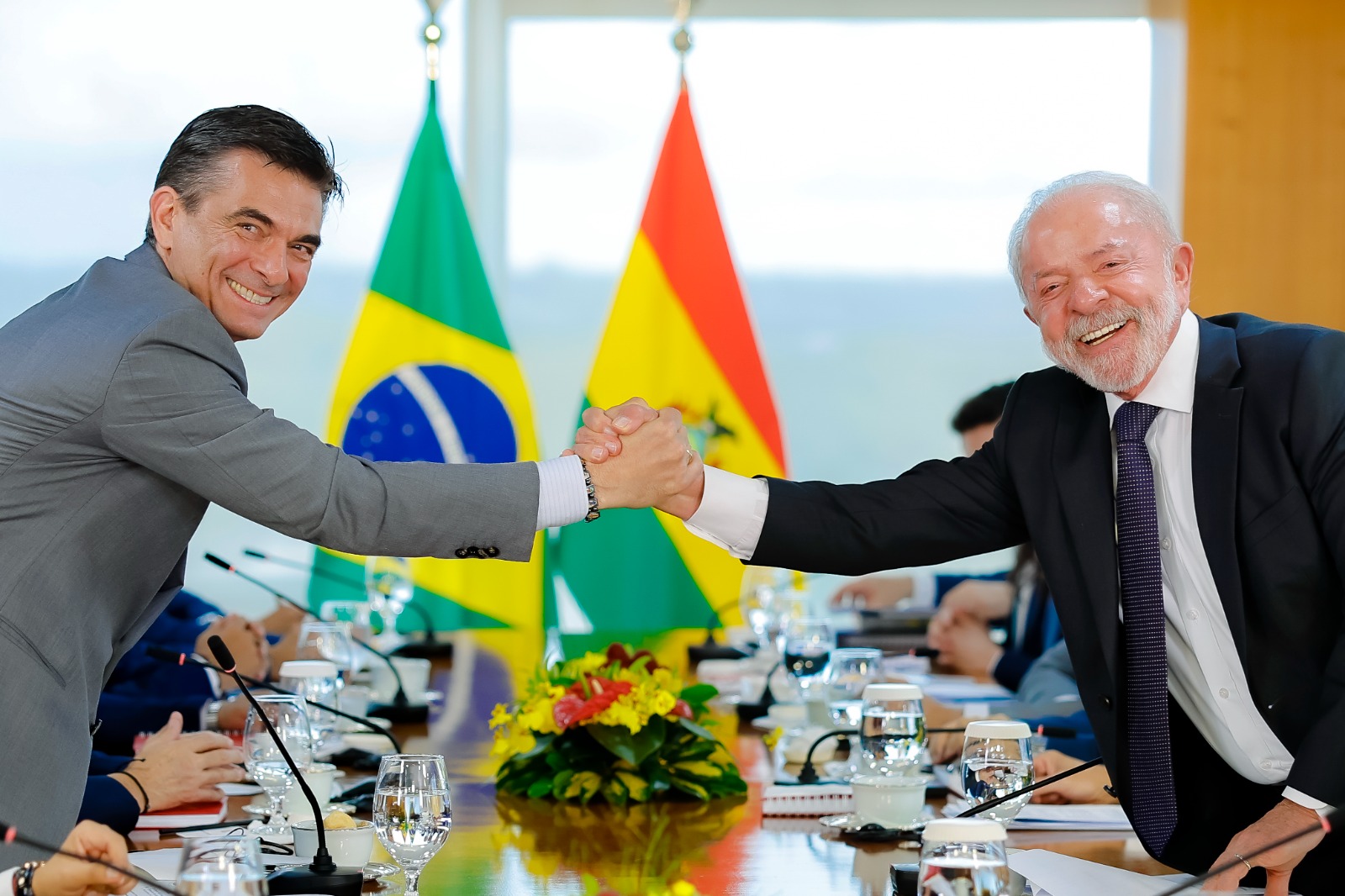 Los presidentes de Bolivia y Brasil, en una reunión en Brasilia. Foto: DIRCOM Bolivia.