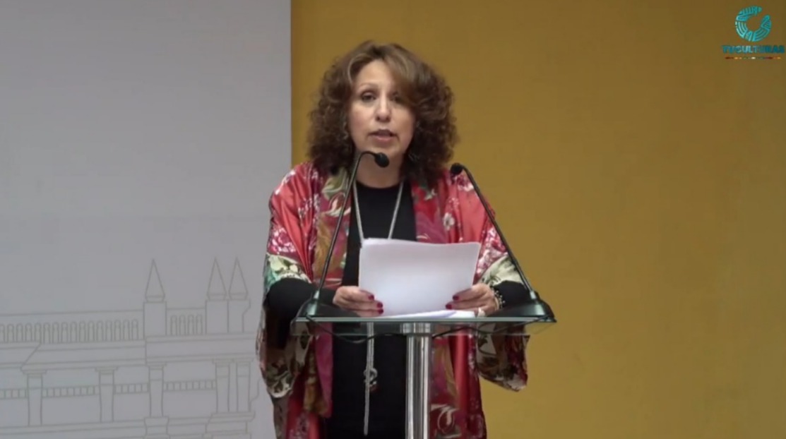 La ministra de Turismo, Cinthya Yáñez, en el acto de lanzamiento de las actividades por Semana Santa. Imagen: Captura.