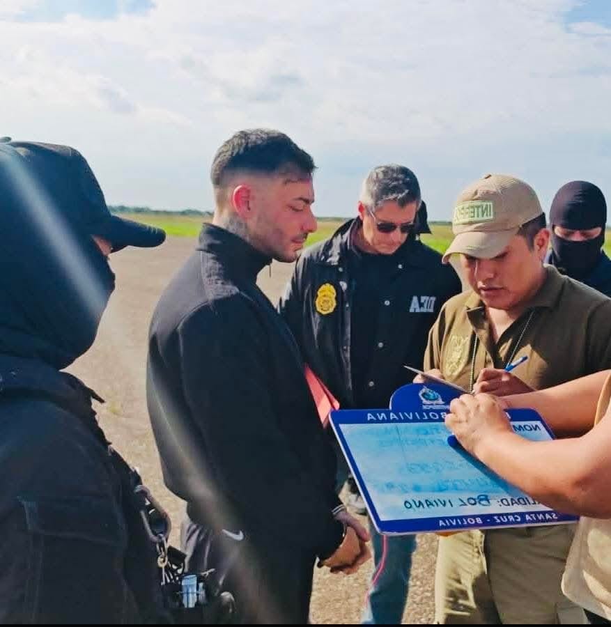 Sebastián Marset fue capturado en Bolivia y entregado a EEUU. Foto DIR COM.
