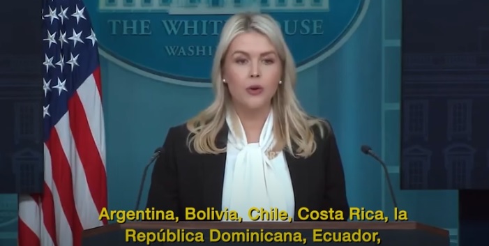 La portavoz de la Casa Blanca, Karoline Leavitt. Foto: captura video