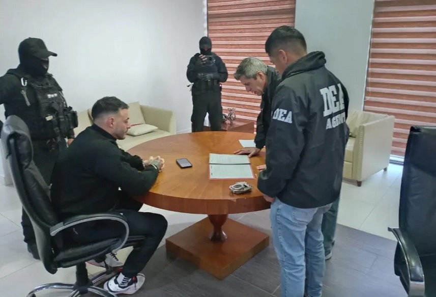 Sebastián Marset, cuando fue detenido en la capital cruceña.