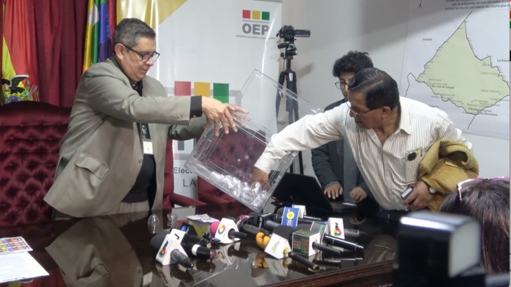 El sorteo público que el orden de participación de candidatos se llevó hace unos días. Foto: TSE