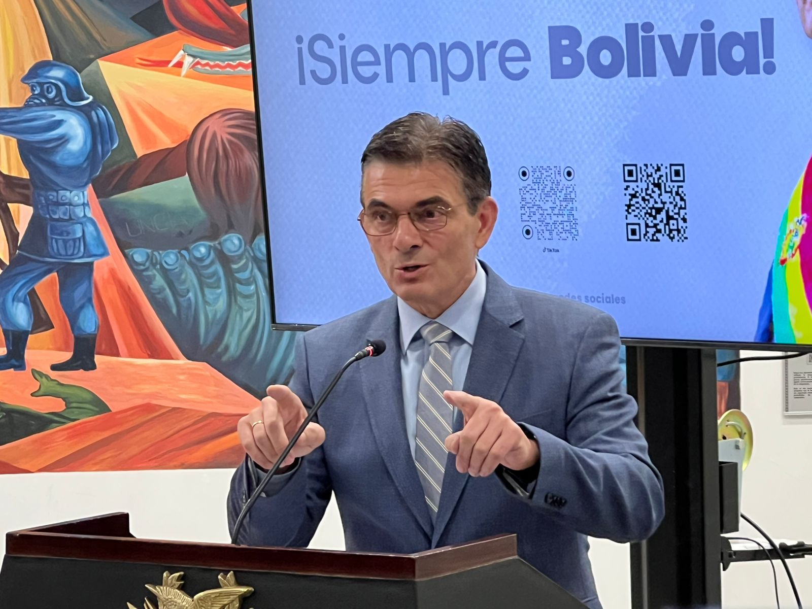 El presidente Rodrigo Paz, en conferencia de prensa. Foto: ABI.