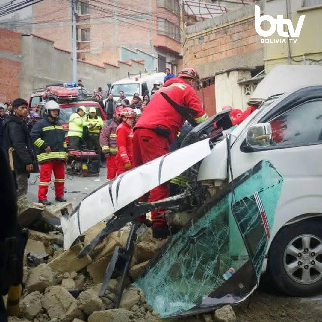Accidente registrado este martes en Sopocachi. Foto: Bolivia Tv.