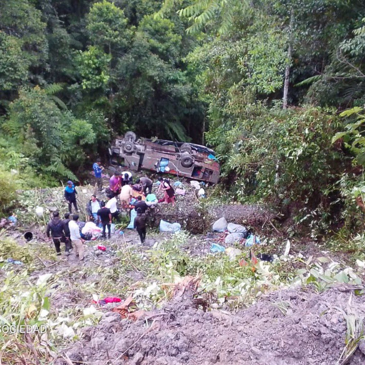 Accidente en la ruta hacia el municipio de Apolo. Foto: RRSS.