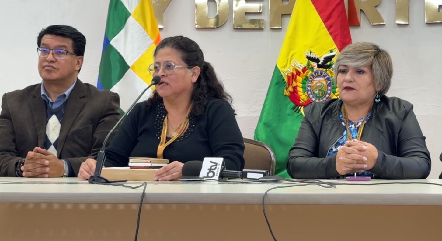 Conferencia de prensa Ministerio de Salud y Deportes. Foto: Captura.