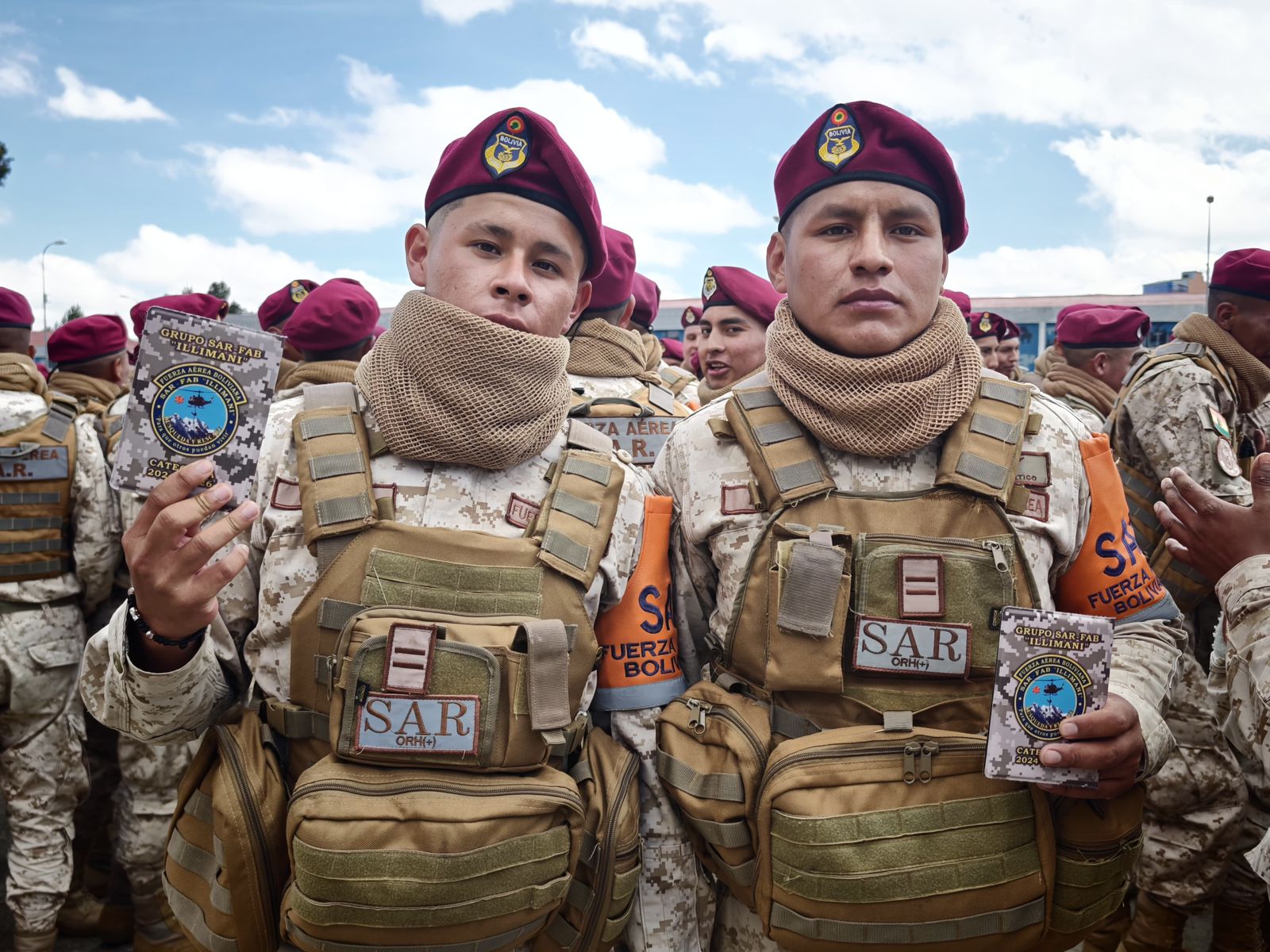 Licenciamiento de voluntarios rescatistas en la ciudad de El Alto. Foto: Ministerio de Defensa.