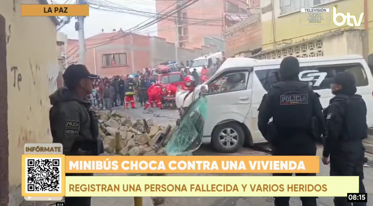 Accidente de tránsito en Sopocachi. Foto: Captura.