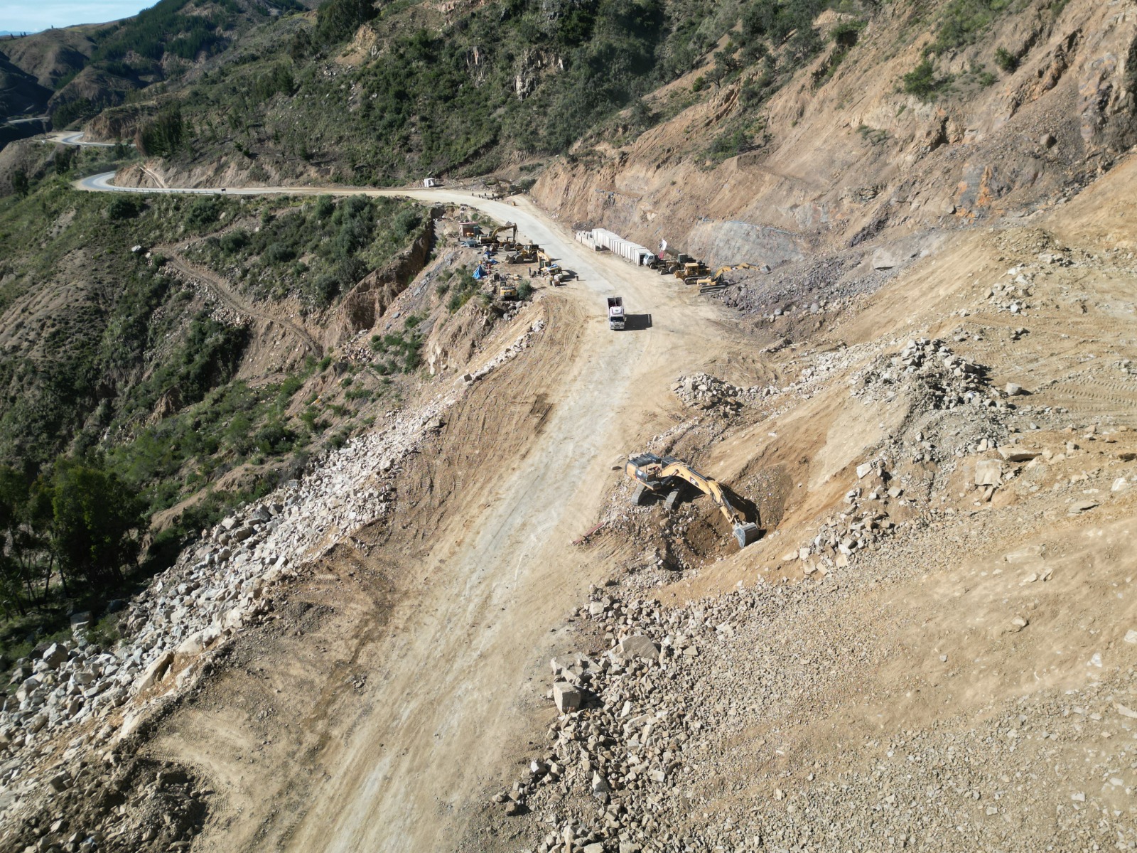 Tramo Llavini-Bombeo en la carretera que une a Cochabamba y Oruro. Foto: ABC.