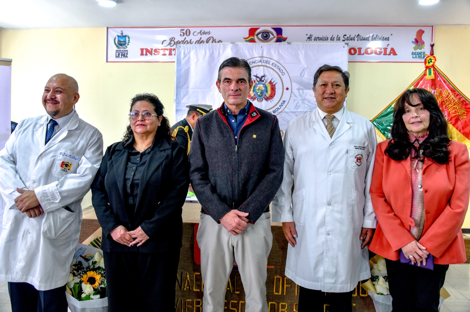 Acto de inauguración del Banco de Ojos en la ciudad de La Paz. Foto: Ministerio de Salud y Deportes.