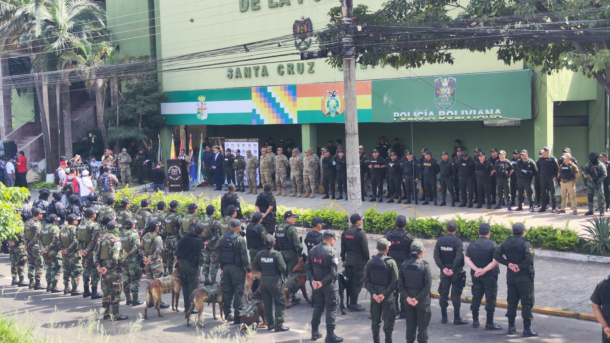 Lanzamiento del plan "Halcón" en Santa Cruz. Foto: Ministerio de Gobierno.