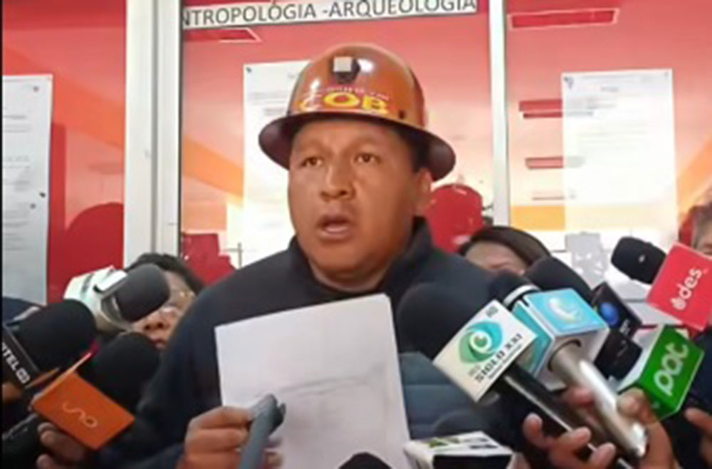El ejecutivo de la COB, Mario Argollo. Foto: captura video