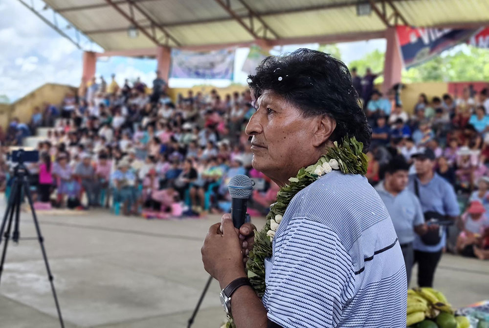 Morales en una pasada concentración con sus seguidores. Foto: Evo Morales/facebook