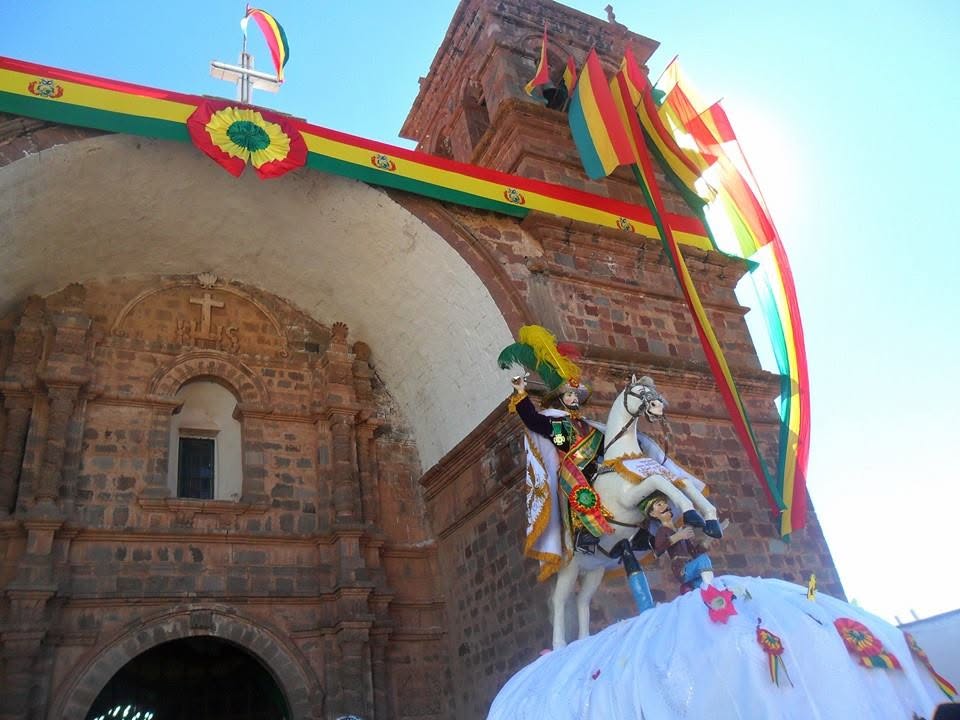 Imagen del "Tata Santiago", afuera de la iglesia de Guaqui, en La Paz. Foto: Morenada Hijos de Guaqui.
