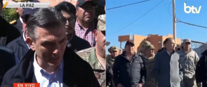 El presidente Rodrigo Paz llegó a Río Abajo. Imagen: Captura Bolivia Tv.