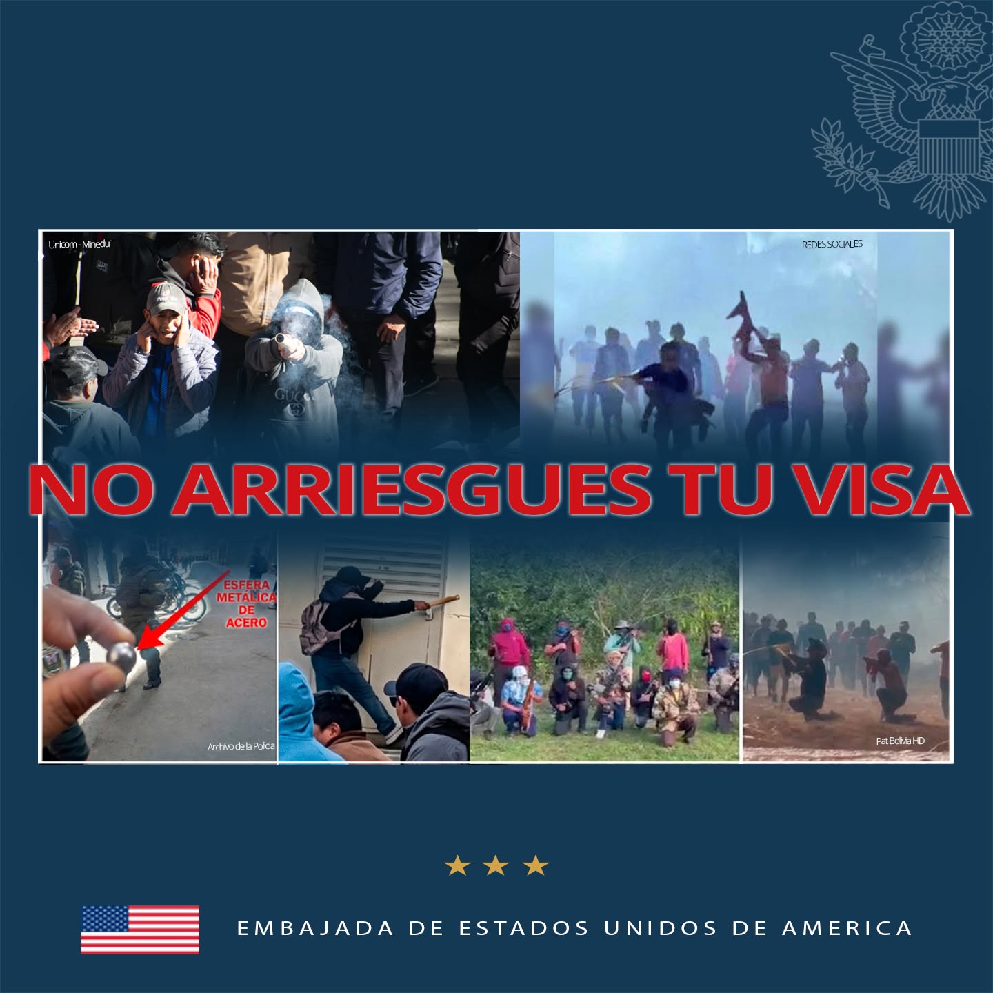 Comunicado de la Embajada de Estados Unidos.