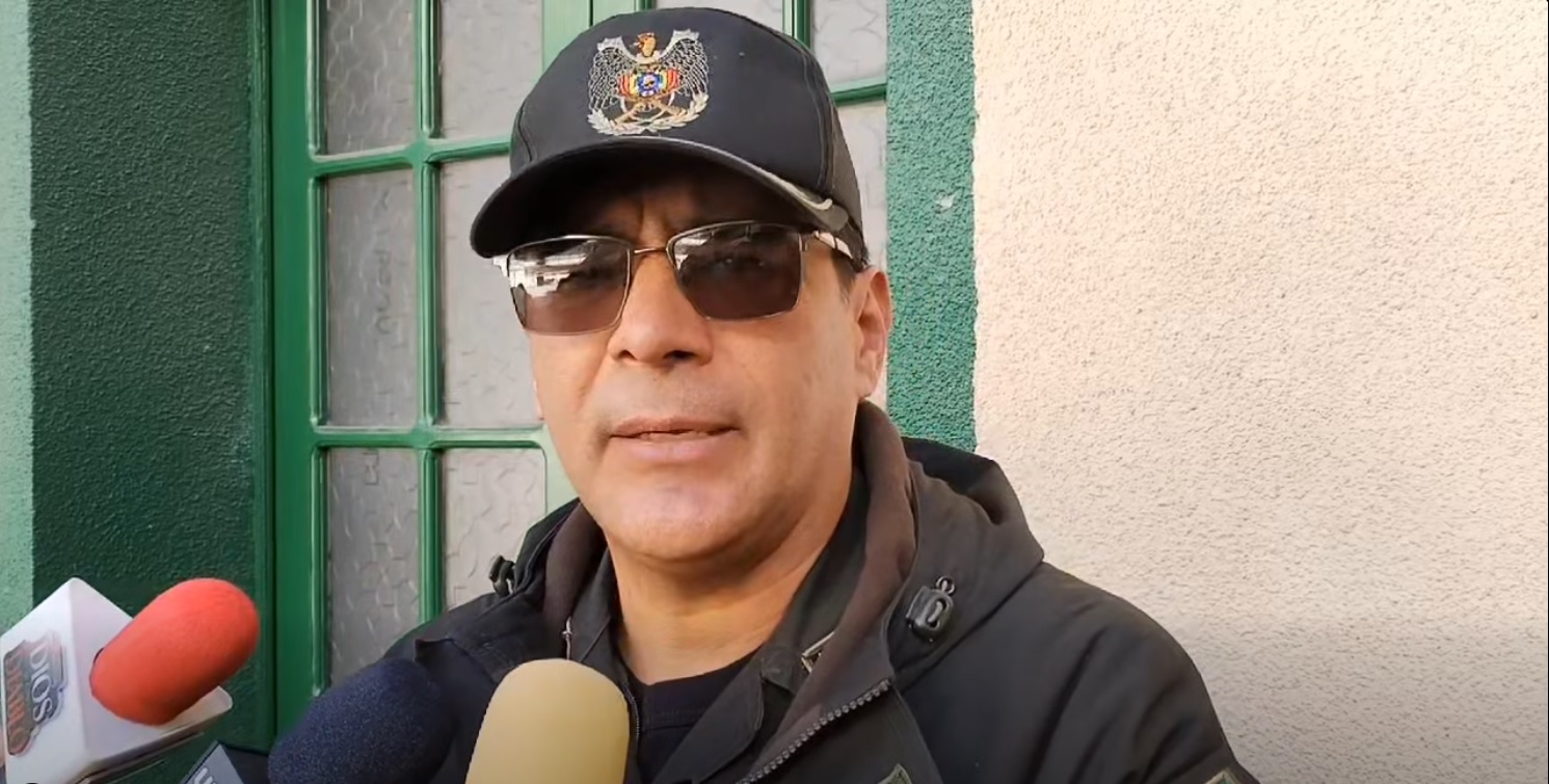 El jefe policial de Potosí, coronel Pompeo Sánchez. Foto: Captura de pantalla.