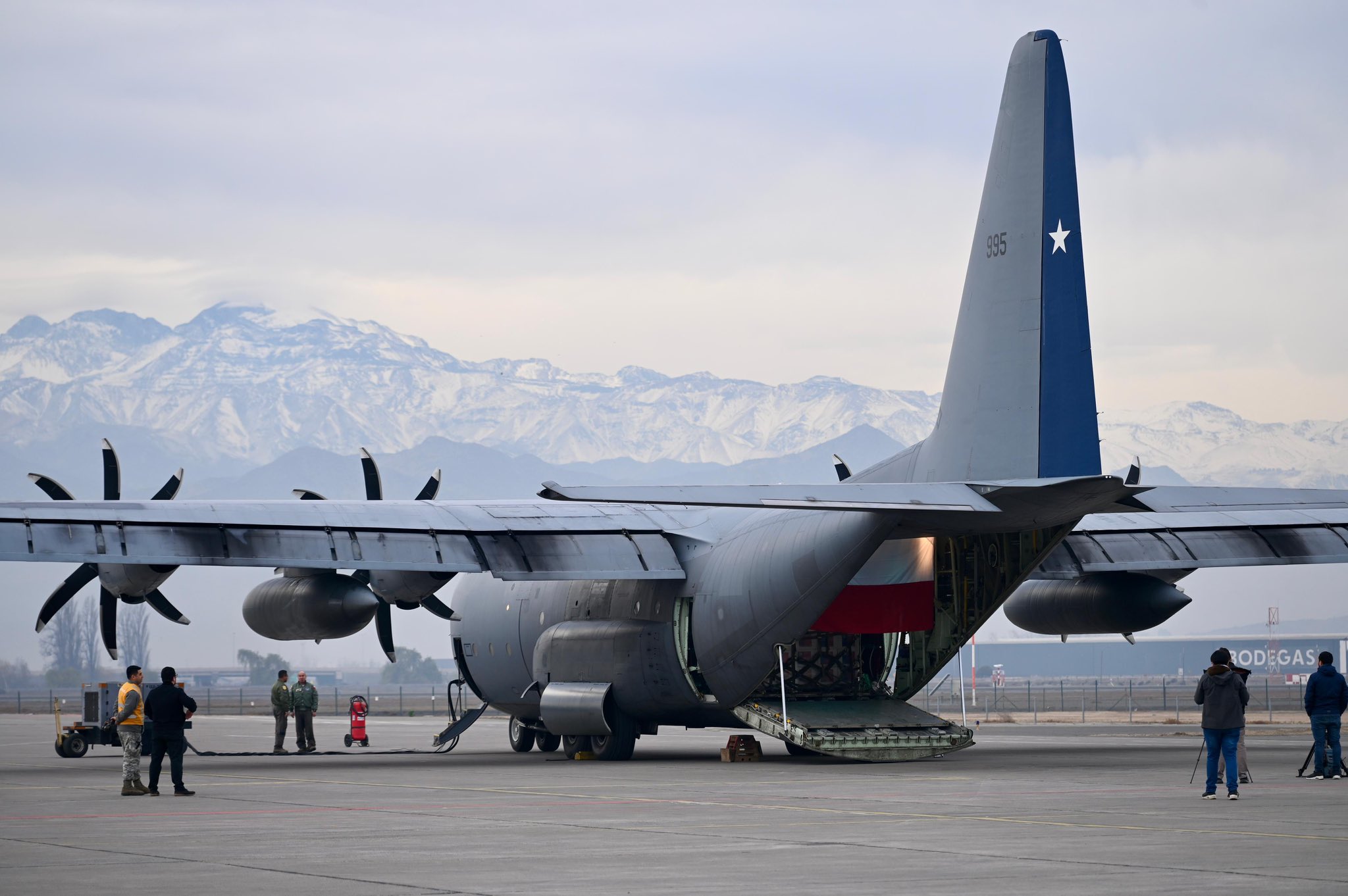 Un avión de Chile transportó ayuda humanitaria para Bolivia. Foto: Cancillería de Chile.