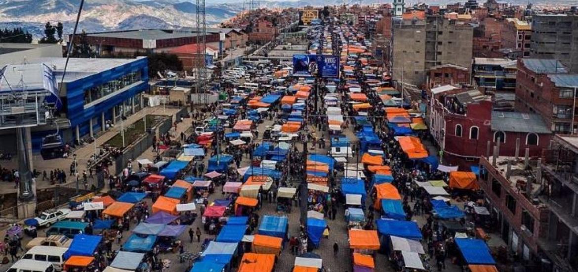 La feria 16 de Julio en la ciudad de El Alto. Foto: Redes sociales.