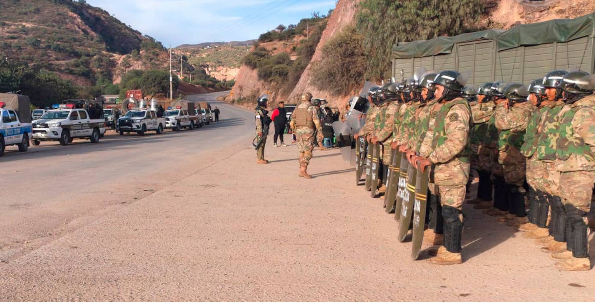 Presencia militar en el sector de Parotani. Foto: Ejército de Bolivia