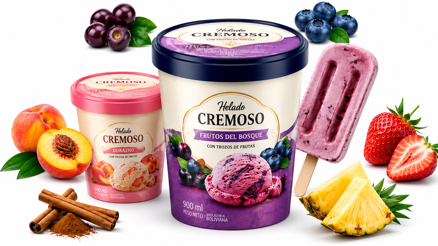 Helado de industria boliviana. Foto: IBCE.