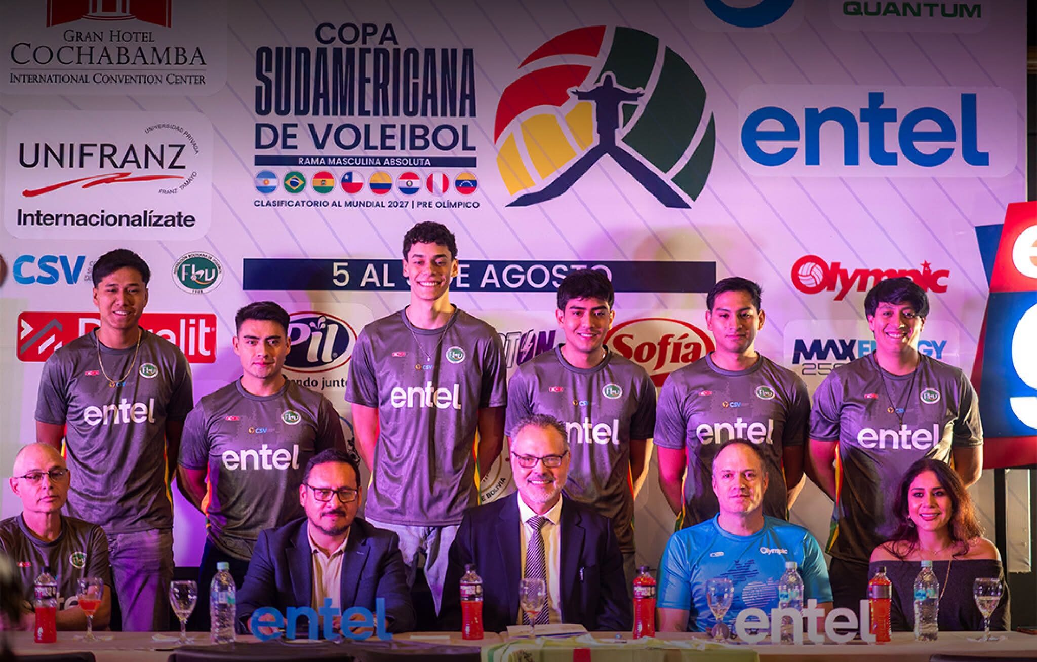 Hoy se realizó el lanzamiento oficial de la Copa Sudamericana de Voleibol en Cochabamba. Foto: ENTEL.