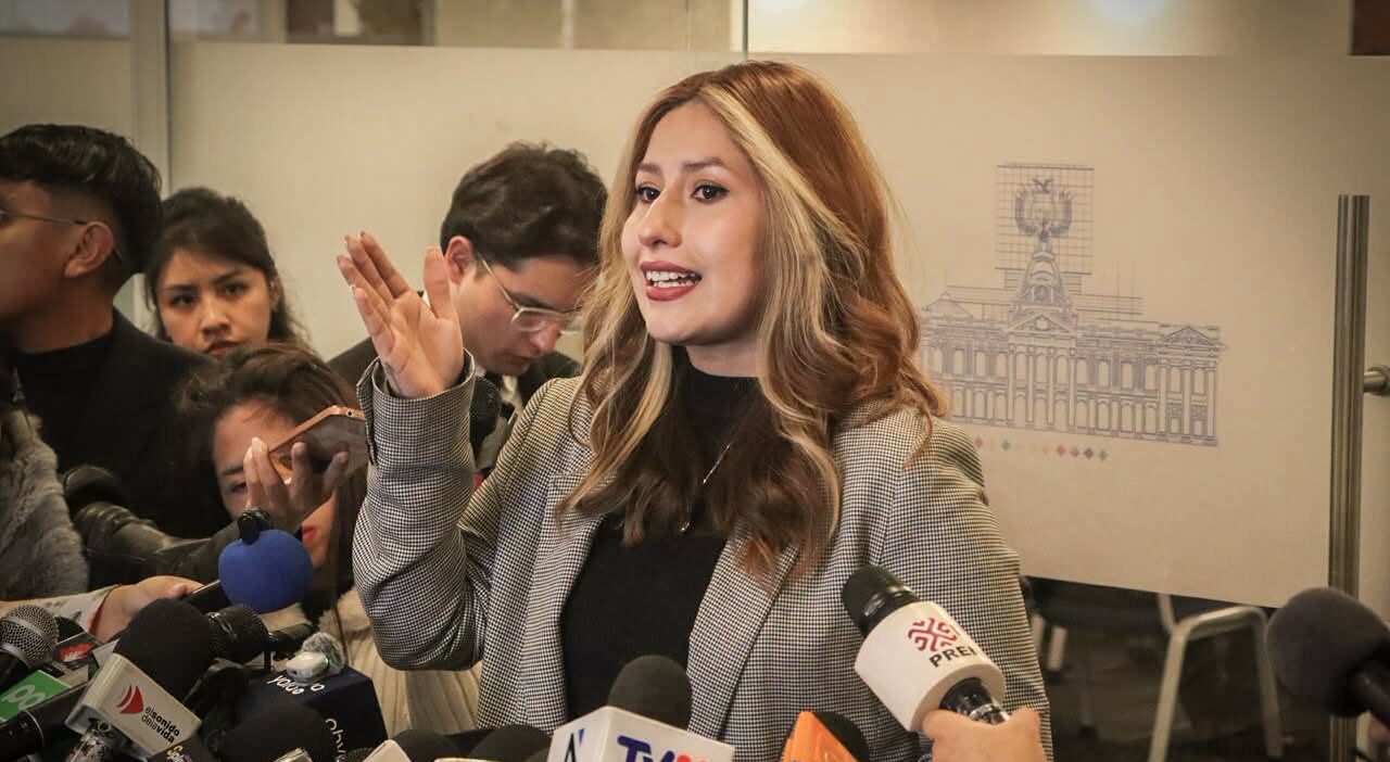 La diputada Sofía Rocha en conferencia de prensa. Foto: Cámara de Diputados.