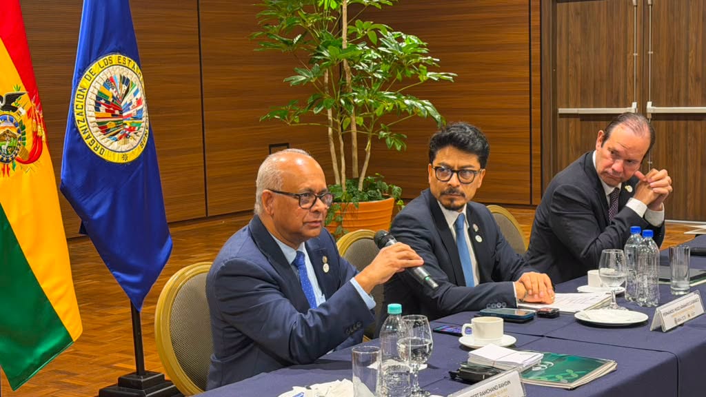 El secretario general de la Organización de los Estados Americanos, Albert R. Ramdin, durante su visita en Santa Cruz. Foto: OEA.