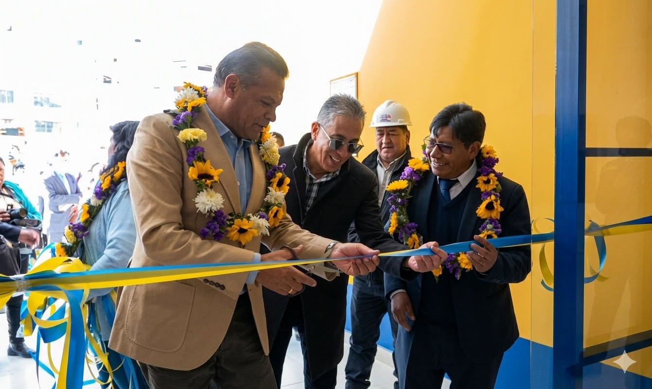 El gobernador Luis Revilla inaugura los nuevos ambientes. Foto: Gobernación de La Paz.